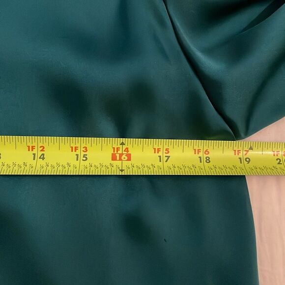 Blair Stanley Green Button Up Double Tier Blouse Womens Size 4 Relaxed Fit - Picture 7 of 8